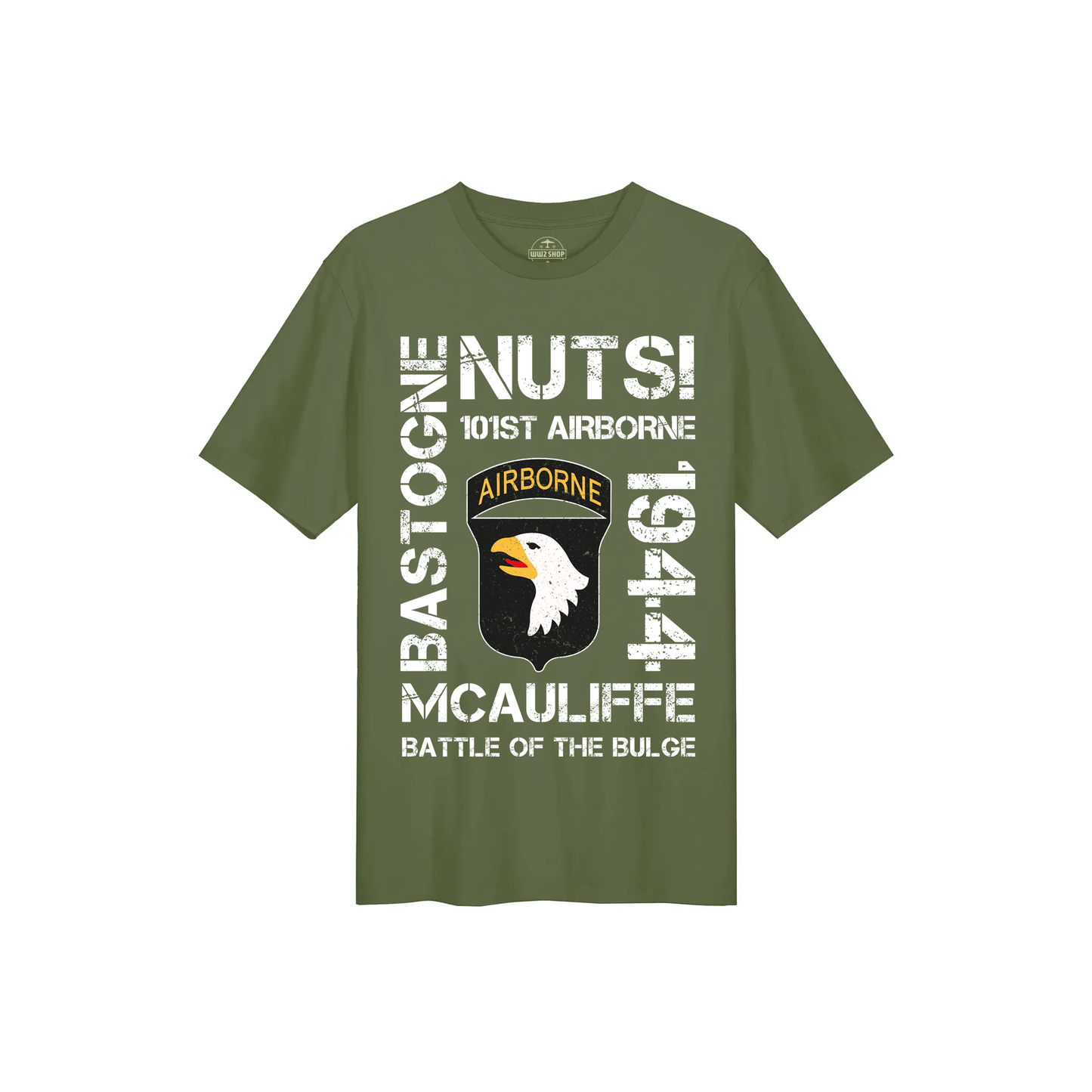 101st Airborne Nuts! T-shirt Olive