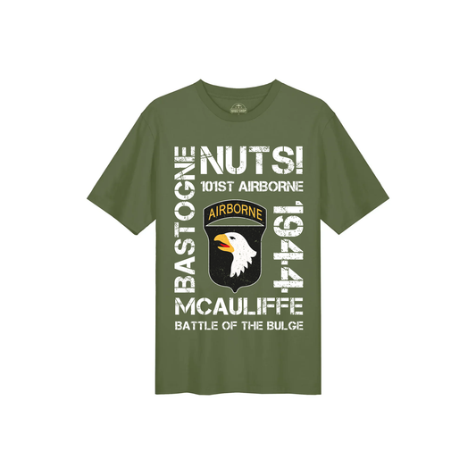 101st Airborne Nuts! T-shirt Olive
