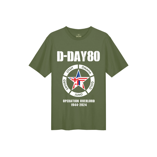 D-DAY 80 Star T-shirt Olive