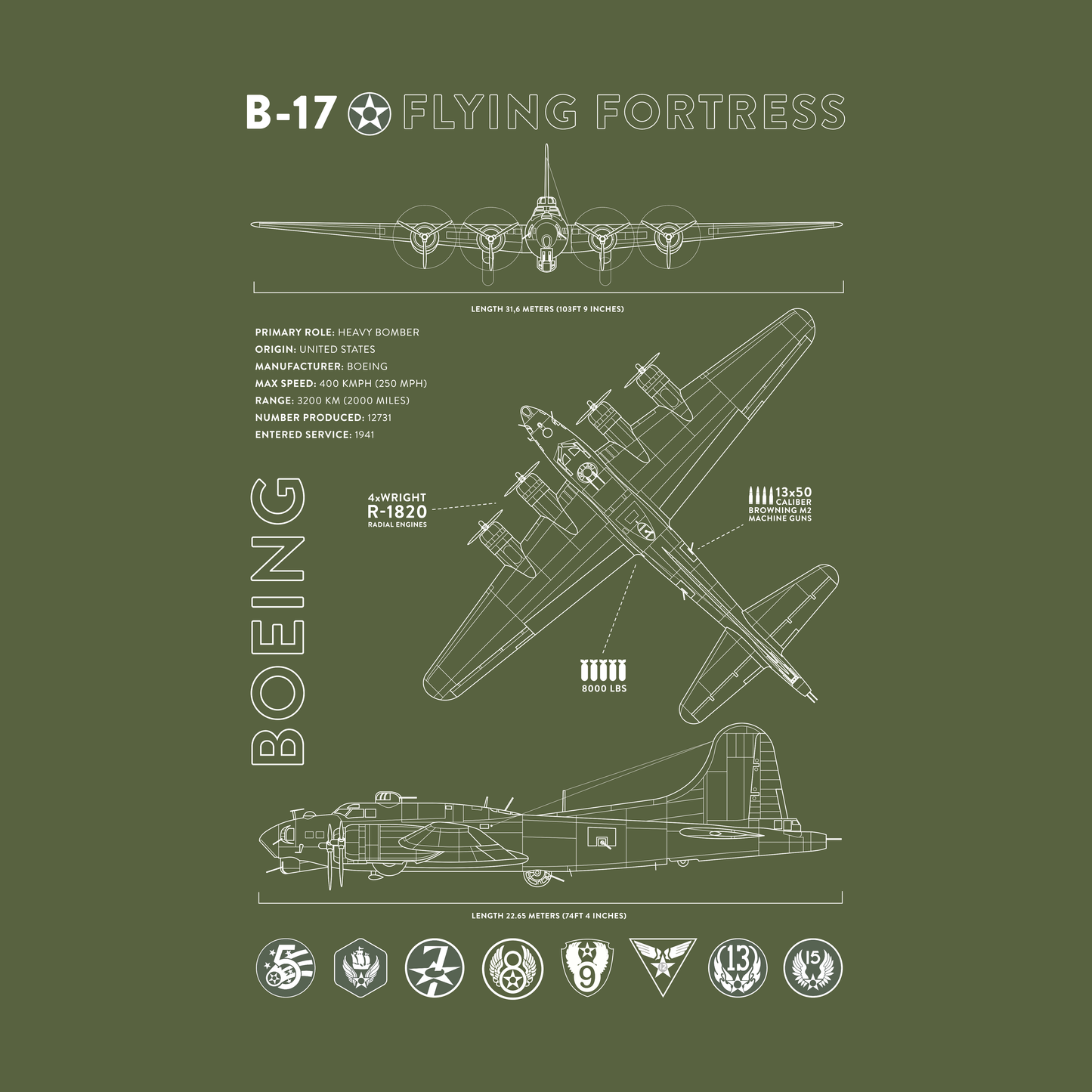 B-17 T-shirt Olive