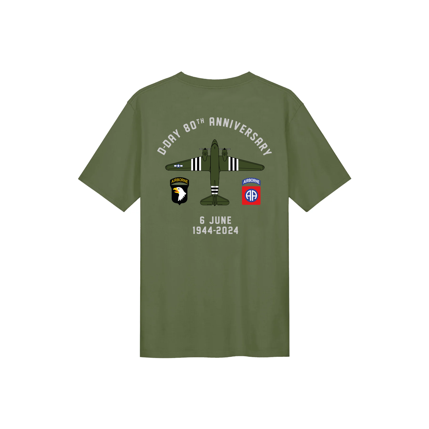 D-DAY 80 C-47 Airborne T-shirt Olive