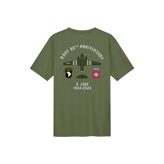 D-DAY 80 C-47 Airborne T-shirt Olive