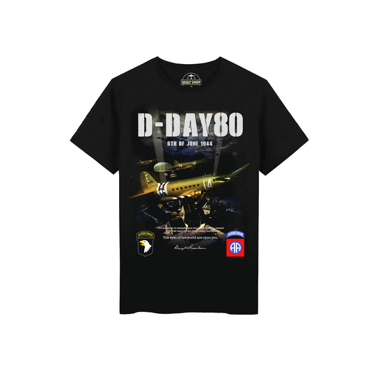D-DAY 80 U.S. Airborne T-shirt Black