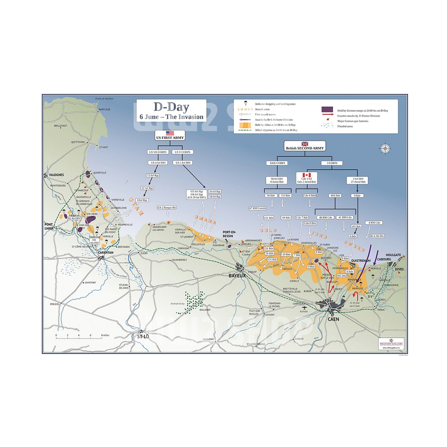 D-Day Invasion map (Print)
